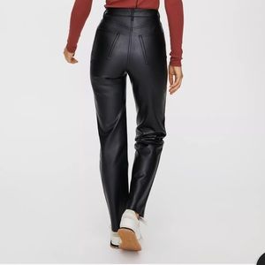 Aritzia Wilfred black leather pants size 8
